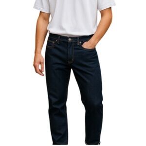 AMERICAN EAGLE Mens Slim Straight Jeans Blue Dark  Wash Rigid Cotton Size 38/32